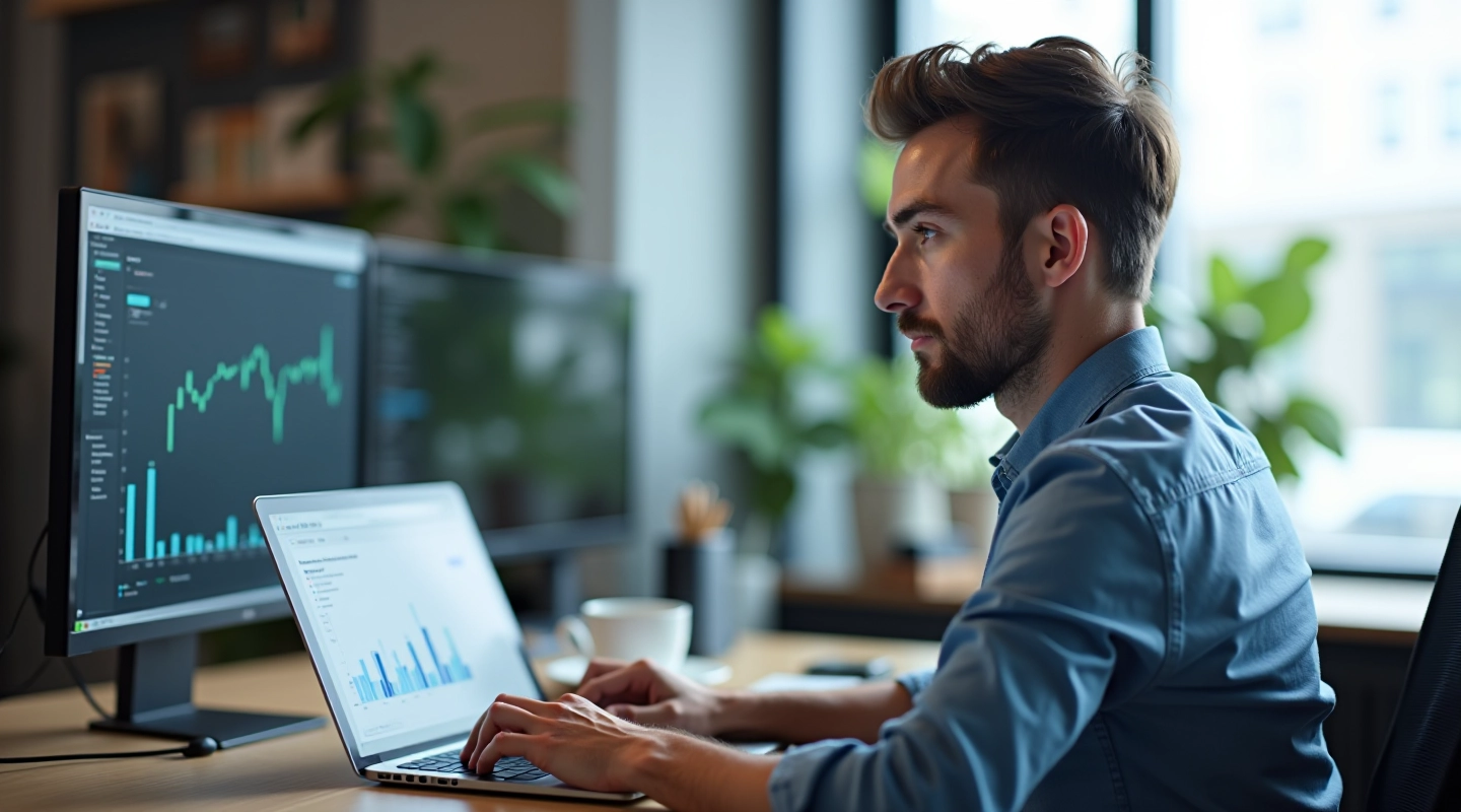 Developer reviewing largest contentful paint metrics and page performance data